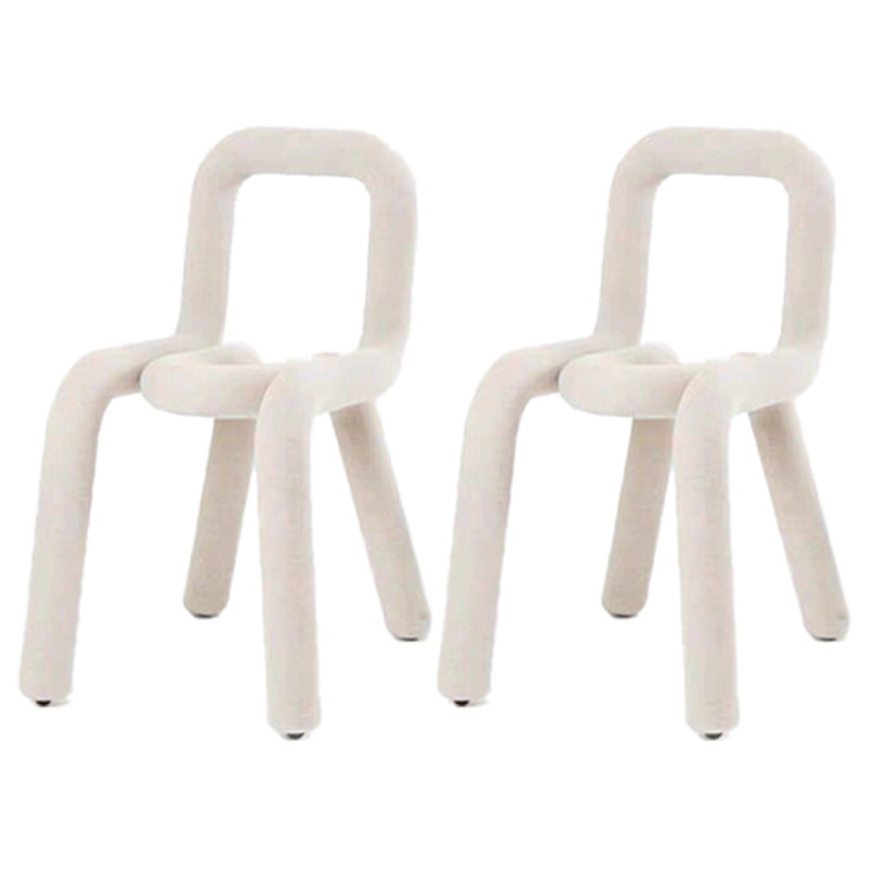 Contemporary Style Side Chair Open Back Dining Chair for Indoor White 2 Piece Set Clearhalo 'Dining Chairs' 'Dining Tables & Seating' 'dining_chair' 'furn' 'furn_dining_chair' 'Furniture' 'Kitchen & Dining Furniture' 5170482