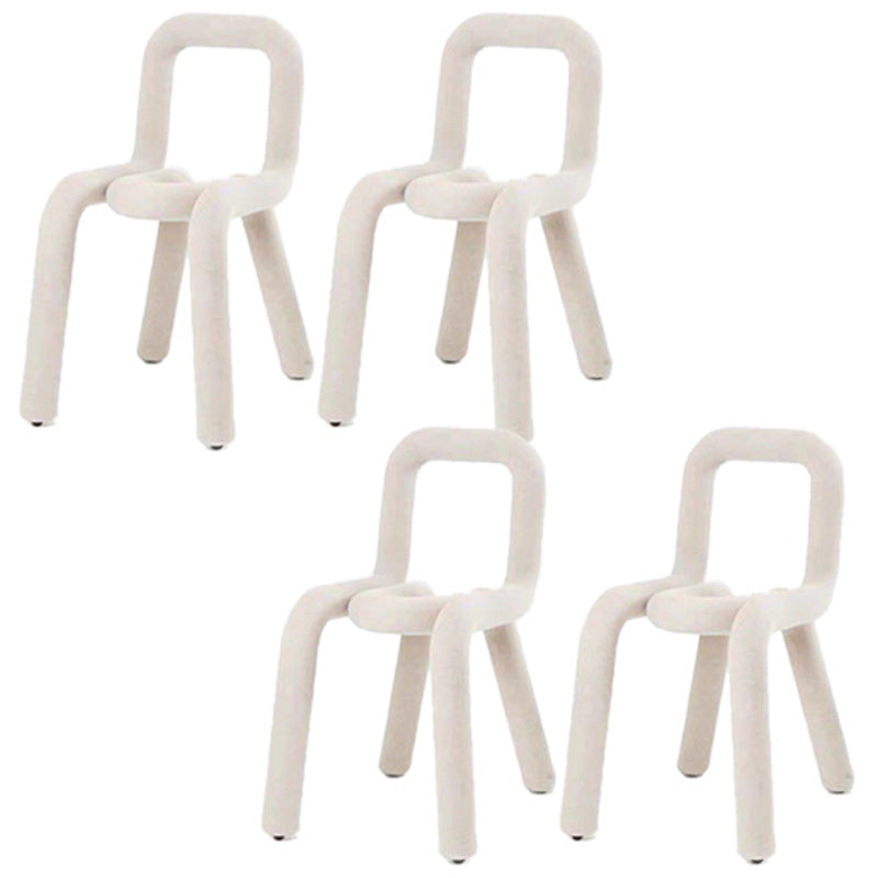 Contemporary Style Side Chair Open Back Dining Chair for Indoor White 4 Piece Set Clearhalo 'Dining Chairs' 'Dining Tables & Seating' 'dining_chair' 'furn' 'furn_dining_chair' 'Furniture' 'Kitchen & Dining Furniture' 5170483