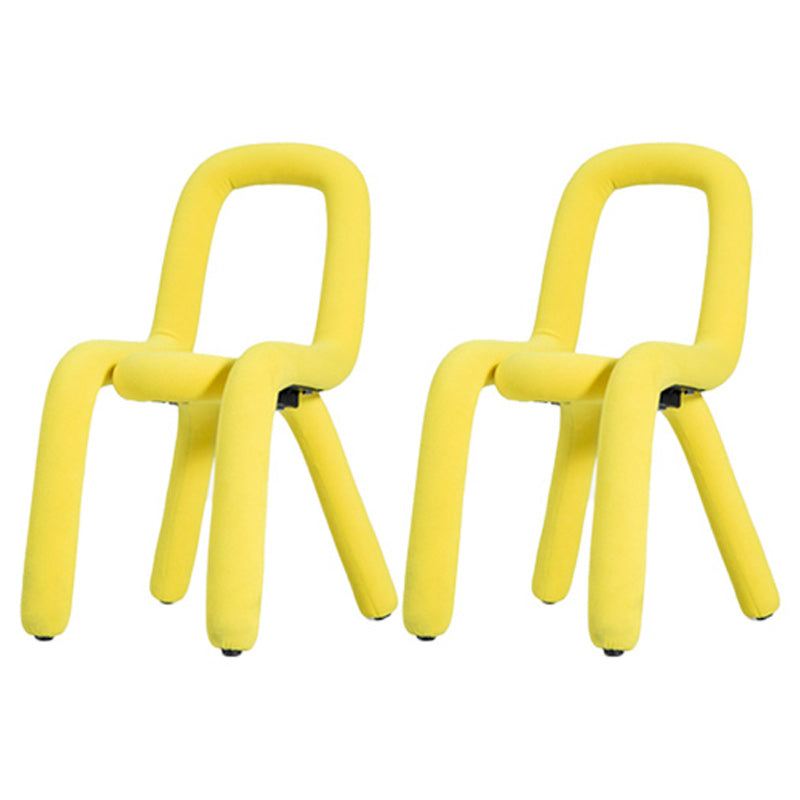 Contemporary Style Side Chair Open Back Dining Chair for Indoor Yellow 2 Piece Set Clearhalo 'Dining Chairs' 'Dining Tables & Seating' 'dining_chair' 'furn' 'furn_dining_chair' 'Furniture' 'Kitchen & Dining Furniture' 5170488