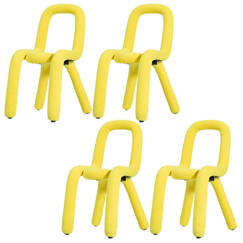 Contemporary Style Side Chair Open Back Dining Chair for Indoor Yellow 4 Piece Set Clearhalo 'Dining Chairs' 'Dining Tables & Seating' 'dining_chair' 'furn' 'furn_dining_chair' 'Furniture' 'Kitchen & Dining Furniture' 5170489