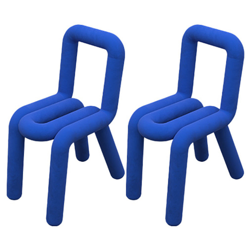Contemporary Style Side Chair Open Back Dining Chair for Indoor Blue 2 Piece Set Clearhalo 'Dining Chairs' 'Dining Tables & Seating' 'dining_chair' 'furn' 'furn_dining_chair' 'Furniture' 'Kitchen & Dining Furniture' 5170491