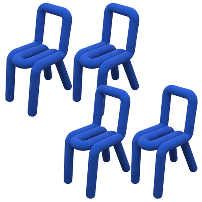 Contemporary Style Side Chair Open Back Dining Chair for Indoor Blue 4 Piece Set Clearhalo 'Dining Chairs' 'Dining Tables & Seating' 'dining_chair' 'furn' 'furn_dining_chair' 'Furniture' 'Kitchen & Dining Furniture' 5170492