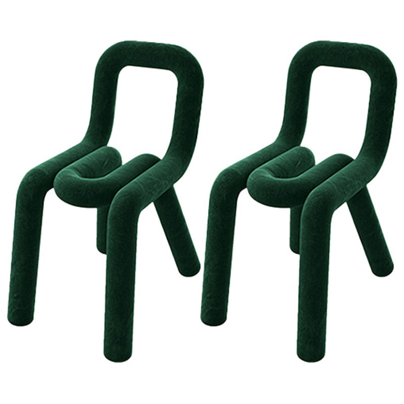 Contemporary Style Side Chair Open Back Dining Chair for Indoor Green 2 Piece Set Clearhalo 'Dining Chairs' 'Dining Tables & Seating' 'dining_chair' 'furn' 'furn_dining_chair' 'Furniture' 'Kitchen & Dining Furniture' 5170494