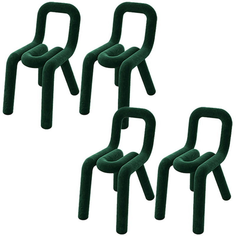 Contemporary Style Side Chair Open Back Dining Chair for Indoor Green 4 Piece Set Clearhalo 'Dining Chairs' 'Dining Tables & Seating' 'dining_chair' 'furn' 'furn_dining_chair' 'Furniture' 'Kitchen & Dining Furniture' 5170495