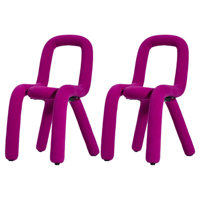 Contemporary Style Side Chair Open Back Dining Chair for Indoor Purple 2 Piece Set Clearhalo 'Dining Chairs' 'Dining Tables & Seating' 'dining_chair' 'furn' 'furn_dining_chair' 'Furniture' 'Kitchen & Dining Furniture' 5170497