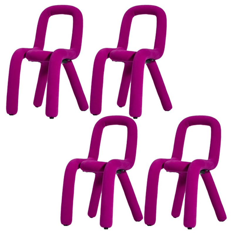 Contemporary Style Side Chair Open Back Dining Chair for Indoor Purple 4 Piece Set Clearhalo 'Dining Chairs' 'Dining Tables & Seating' 'dining_chair' 'furn' 'furn_dining_chair' 'Furniture' 'Kitchen & Dining Furniture' 5170498
