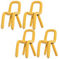 Contemporary Style Side Chair Open Back Dining Chair for Indoor Light Yellow 4 Piece Set Clearhalo 'Dining Chairs' 'Dining Tables & Seating' 'dining_chair' 'furn' 'furn_dining_chair' 'Furniture' 'Kitchen & Dining Furniture' 5170500