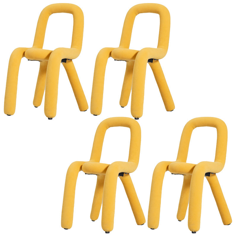Contemporary Style Side Chair Open Back Dining Chair for Indoor Light Yellow 4 Piece Set Clearhalo 'Dining Chairs' 'Dining Tables & Seating' 'dining_chair' 'furn' 'furn_dining_chair' 'Furniture' 'Kitchen & Dining Furniture' 5170500