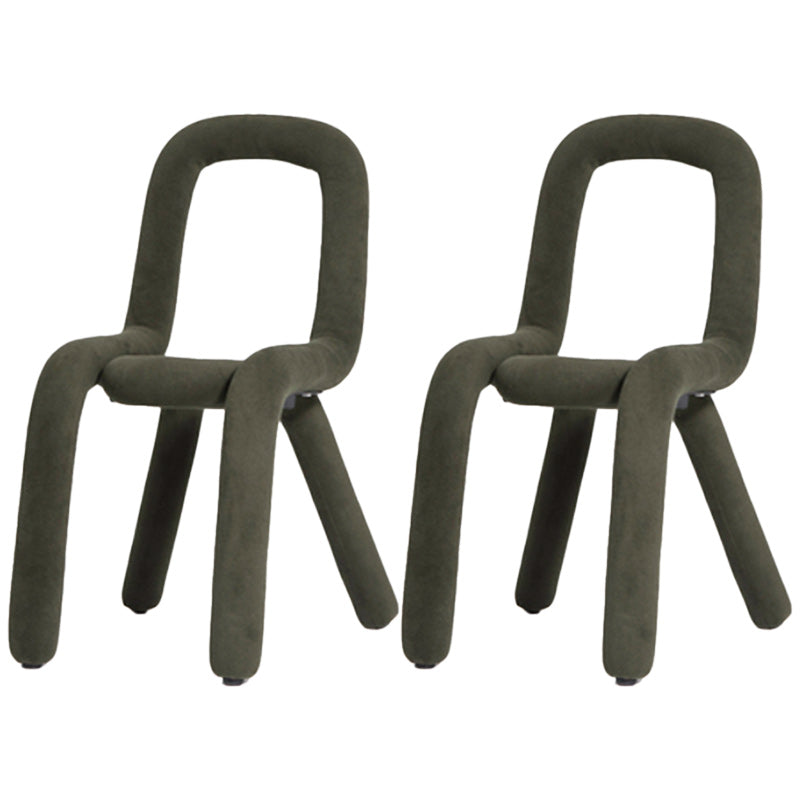 Contemporary Style Side Chair Open Back Dining Chair for Indoor Army Green 2 Piece Set Clearhalo 'Dining Chairs' 'Dining Tables & Seating' 'dining_chair' 'furn' 'furn_dining_chair' 'Furniture' 'Kitchen & Dining Furniture' 5170502
