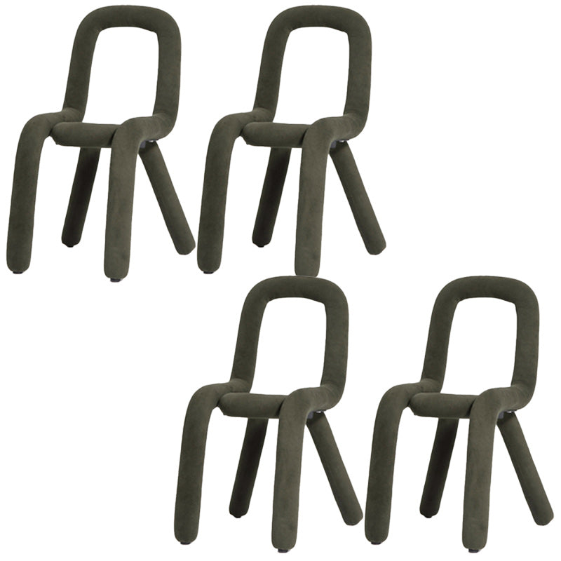 Contemporary Style Side Chair Open Back Dining Chair for Indoor Army Green 4 Piece Set Clearhalo 'Dining Chairs' 'Dining Tables & Seating' 'dining_chair' 'furn' 'furn_dining_chair' 'Furniture' 'Kitchen & Dining Furniture' 5170503
