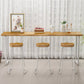 Rectangle de table de bar à bois massif rectangle Ensemble de comptoir 1/4 pièces avec tabourets sans dos