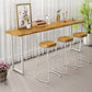 Rectangle de table de bar à bois massif rectangle Ensemble de comptoir 1/4 pièces avec tabourets sans dos