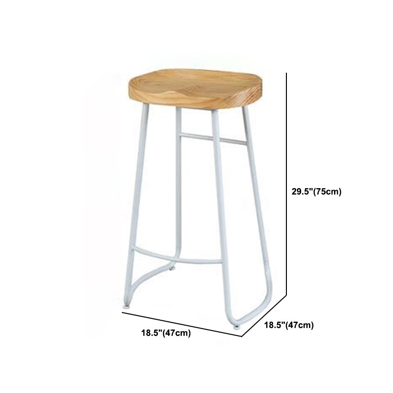 Rectangle de table de bar à bois massif rectangle Ensemble de comptoir 1/4 pièces avec tabourets sans dos