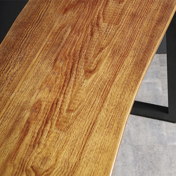 1/2/3 pièces Industrial Iron-Bar Table Table Recangangle Bistro Set with Pine Wood Top