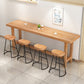 Luxury Rectangular Bar Table Set 1/5/6/11 Pieces Wooden Counter Table with High Stools