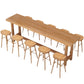 Luxury Rectangular Bar Table Set 1/5/6/11 Pieces Wooden Counter Table with High Stools
