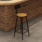 1/6/11 Pièces Industrial Iron Bar Table Table Recangle Pine Wood Bistro Ensemble avec repose-pieds