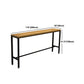 1/6/11 Pièces Industrial Iron Bar Table Table Recangle Pine Wood Bistro Ensemble avec repose-pieds