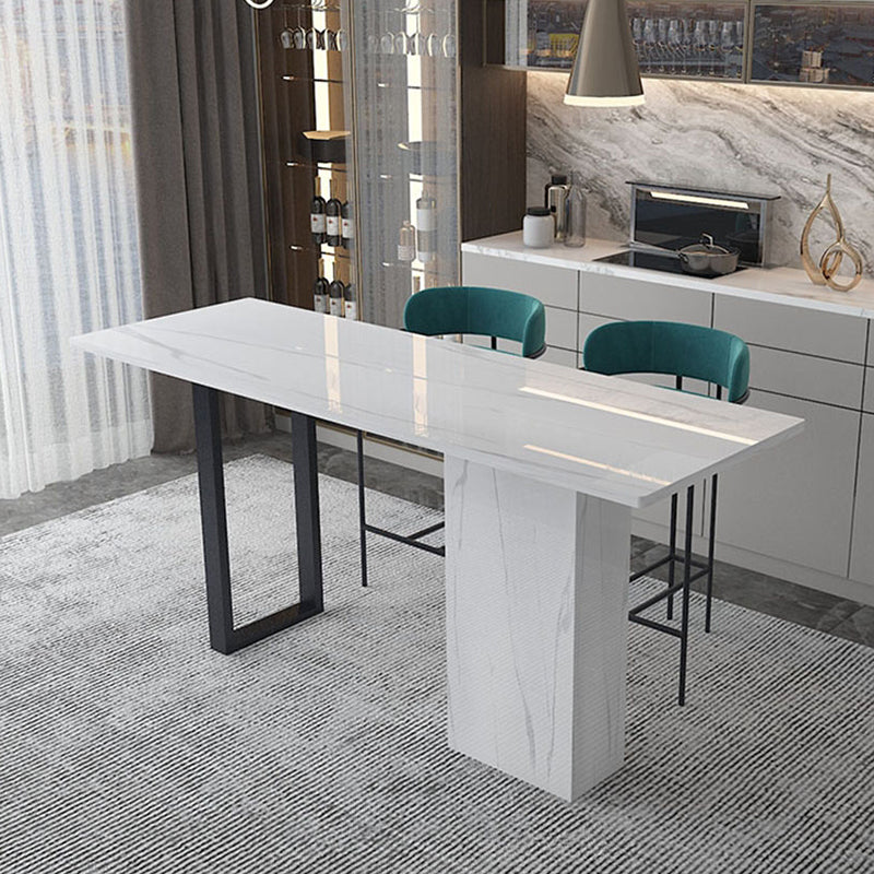 Industrial 1/2/3 Pieces Sintered Stone Bar Table Set Rectangular Counter Set Clearhalo 'Bar Furniture' 'furn' 'furn_home_bar_bar_sets' 'Furniture' 'Home Bars & Bar Sets' 'home_bar_bar_sets' 'Kitchen & Dining Furniture' 5170697