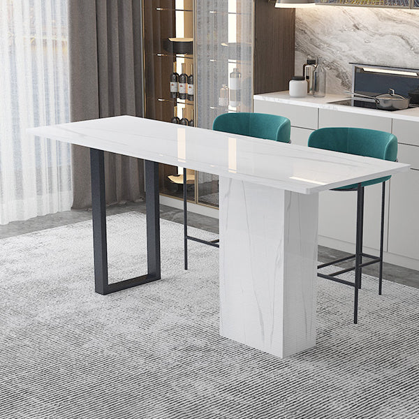 Industrial 1/2/3 Pieces Sintered Stone Bar Table Set Rectangular Counter Set 3 Pieces: Table, 2 Chairs Clearhalo 'Bar Furniture' 'furn' 'furn_home_bar_bar_sets' 'Furniture' 'Home Bars & Bar Sets' 'home_bar_bar_sets' 'Kitchen & Dining Furniture' 5170700