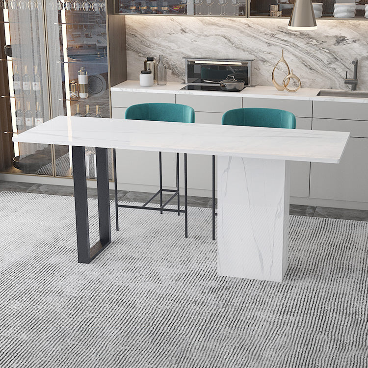 Industrial 1/2/3 Pieces Sintered Stone Bar Table Set Rectangular Counter Set Clearhalo 'Bar Furniture' 'furn' 'furn_home_bar_bar_sets' 'Furniture' 'Home Bars & Bar Sets' 'home_bar_bar_sets' 'Kitchen & Dining Furniture' 5170707