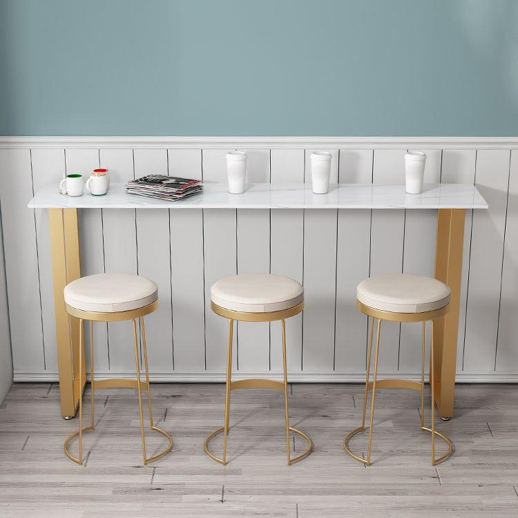 1/4/7 pièces Glam Glam Iron Bistro Set Rectangle Rectangle Bar Table Set avec un faux marbre blanc