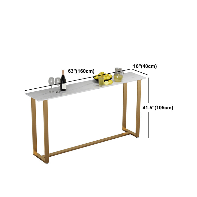 1/4/7 pièces Glam Glam Iron Bistro Set Rectangle Rectangle Bar Table Set avec un faux marbre blanc