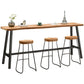 1/4 Pieces Industrial Iron Bar Table Set Rectangle Pine Wood Bistro Set with Footrest Clearhalo 'Bar Furniture' 'furn' 'furn_home_bar_bar_sets' 'Furniture' 'Home Bars & Bar Sets' 'home_bar_bar_sets' 'Kitchen & Dining Furniture' 5170836