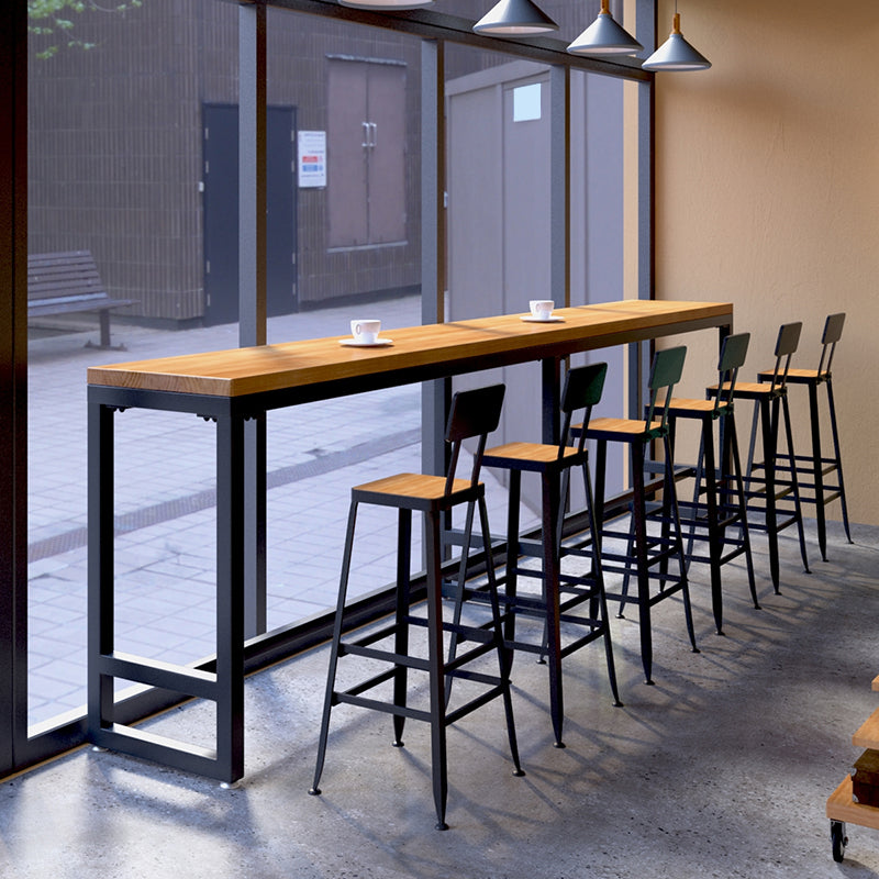 Modern 1/2/4/7 Pieces Solid Wood Pub Table Set Rectangular Counter Table for Dining Room