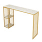 1/3 pièces Glam Iron Bistro Ensemble rectangle White Faux Marble Bar Table Tablet avec étagère