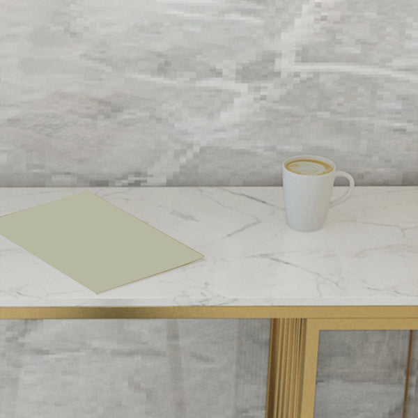 1/3 pièces Glam Iron Bistro Ensemble rectangle White Faux Marble Bar Table Tablet avec étagère