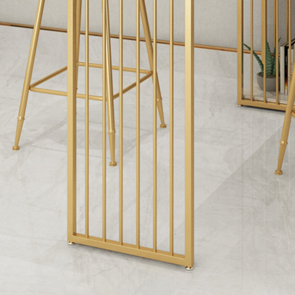 1/3 pièces Glam Iron Bistro Ensemble rectangle White Faux Marble Bar Table Tablet avec étagère