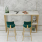 1/3 pièces Glam Iron Bistro Ensemble rectangle White Faux Marble Bar Table Tablet avec étagère