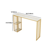 1/3 piezas GlamoM Iron Bistro Set Rectangle White White Marble Bar Table Tabla con estante