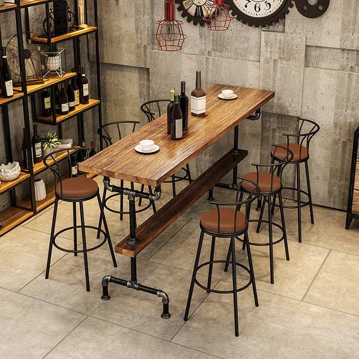 Ensemble de table de pub industriel rectangle 1/2/4/7 pièces COMPTENDRE DE COMPRÉTENCE EN BOISS