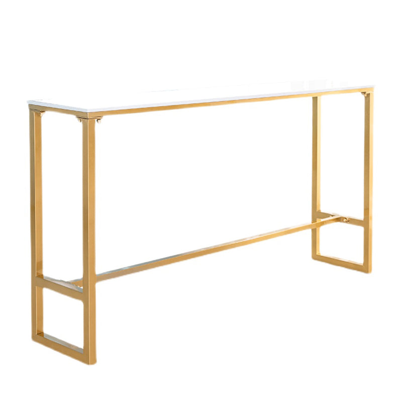 1/4/7 pièces Glam Glam Iron Bar Table Set Rectangle Bistro Set avec un faux marbre blanc