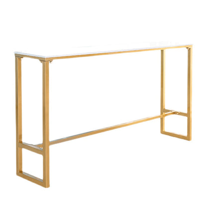 1/4/7 pièces Glam Glam Iron Bar Table Set Rectangle Bistro Set avec un faux marbre blanc