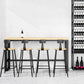 1/5 pièces Table de pub rectangulaire industrielle ensemble de comptoirs en bois avec tabourets sans bras