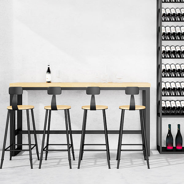 1/5 pièces Table de pub rectangulaire industrielle ensemble de comptoirs en bois avec tabourets sans bras