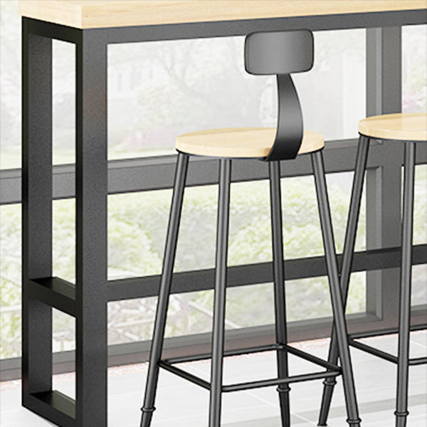 1/5 pièces Table de pub rectangulaire industrielle ensemble de comptoirs en bois avec tabourets sans bras