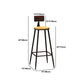 1/5 pièces Table de pub rectangulaire industrielle ensemble de comptoirs en bois avec tabourets sans bras