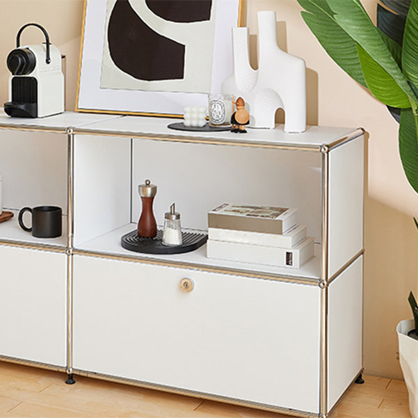 Siete board in metallo moderno in metallo bianco sideboard per soggiorno per soggiorno