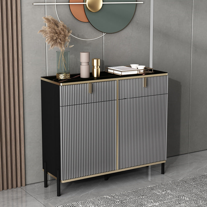Server top nero in stile glam con porta e cassetto per soggiorno