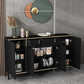 Server top nero in stile glam con porta e cassetto per soggiorno