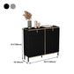 Server top nero in stile glam con porta e cassetto per soggiorno