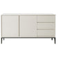 Glam 2-Door Sideboard Sintered Stone Top Sideboard for Living Room Off-White Clearhalo 'buffet_sideboard' 'Buffets & Sideboards' 'furn' 'furn_buffet_sideboard' 'Furniture' 'Kitchen & Dining Furniture' 5171270
