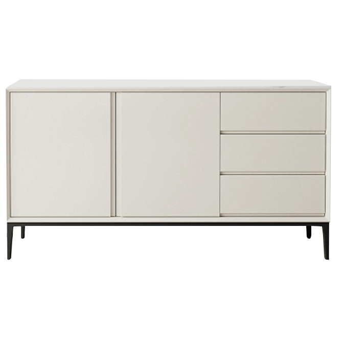 Glam 2-Door Sideboard Sintered Stone Top Sideboard for Living Room Off-White Clearhalo 'buffet_sideboard' 'Buffets & Sideboards' 'furn' 'furn_buffet_sideboard' 'Furniture' 'Kitchen & Dining Furniture' 5171270