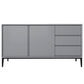 Glam 2-Door Sideboard Sintered Stone Top Sideboard for Living Room Dark Gray Clearhalo 'buffet_sideboard' 'Buffets & Sideboards' 'furn' 'furn_buffet_sideboard' 'Furniture' 'Kitchen & Dining Furniture' 5171272
