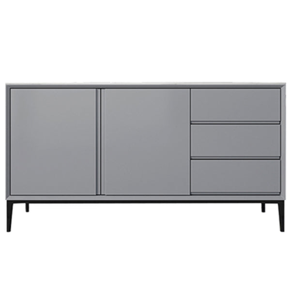 Glam 2-Door Sideboard Sintered Stone Top Sideboard for Living Room Dark Gray Clearhalo 'buffet_sideboard' 'Buffets & Sideboards' 'furn' 'furn_buffet_sideboard' 'Furniture' 'Kitchen & Dining Furniture' 5171272