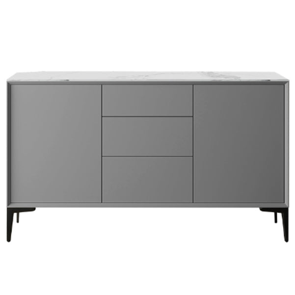 Glam 2-Door Sideboard Sintered Stone Top Sideboard for Living Room Grey Clearhalo 'buffet_sideboard' 'Buffets & Sideboards' 'furn' 'furn_buffet_sideboard' 'Furniture' 'Kitchen & Dining Furniture' 5171275